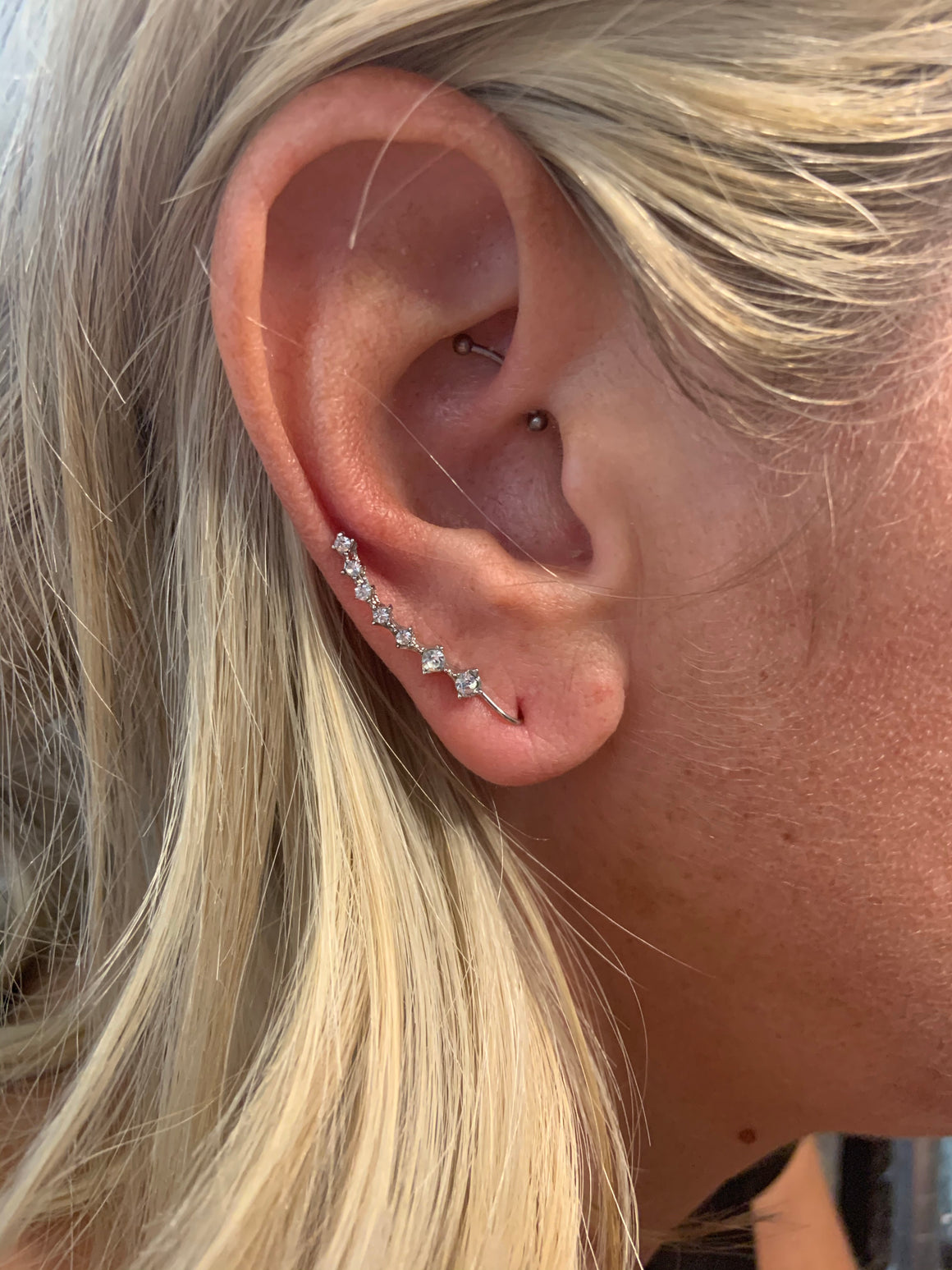 Rhinestone studded earrings